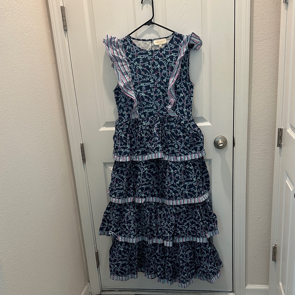 Simply Southern Navy Floral Ruffle Tiered Dress